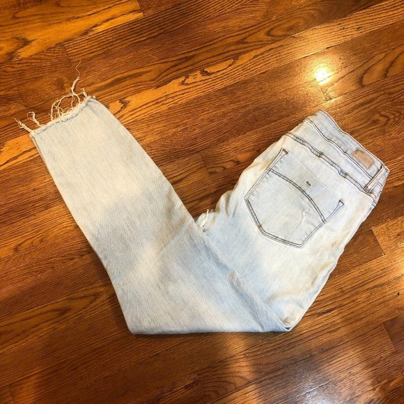 RSQ Womens Baja Ankle Distressed Holes Jeans Sz 9 Frayed Hem Mid Rise Stretch - Picture 1 of 8